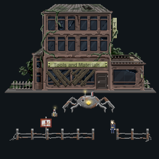 Pixel Character Scenery